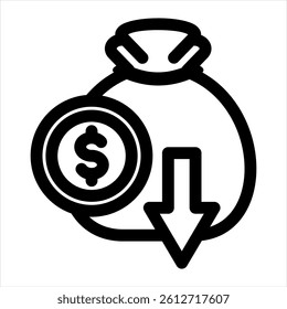 Saving Line Icon Vector Illustration