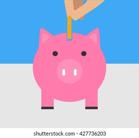 Saving money.Pig Bank.