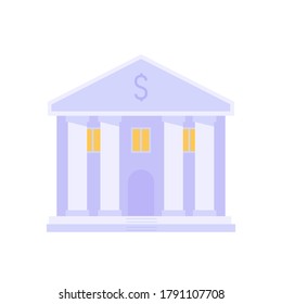 Saving money in bank. Bank building. Concept of transfer money, banking, mobile bankig service. Vector illustration in flat design for UI, web banner, landing page