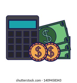 saving money budget elements cartoon vector illustration graphic design