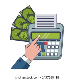 saving money business personal finance balance calculate elements cartoon vector illustration graphic design
