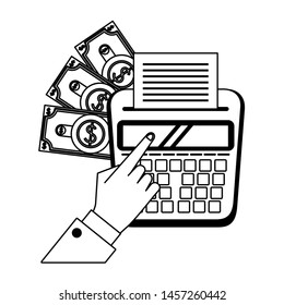 saving money business personal finance balance calculate elements cartoon vector illustration graphic design