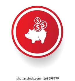 Saving money button, vector