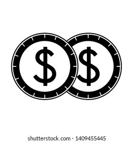 saving money coins cartoon vector illustration graphic design in black and white