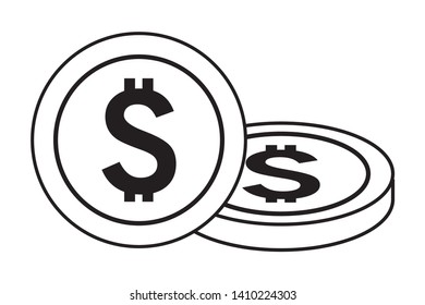 saving money coins cartoon vector illustration graphic design