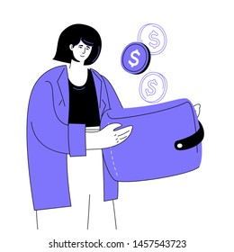 Saving money - colorful flat design style illustration