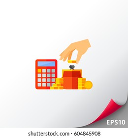 Saving money concept icon