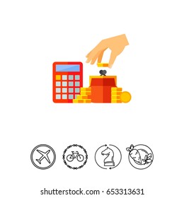 Saving money concept icon