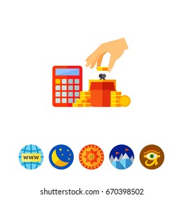 Saving money concept icon