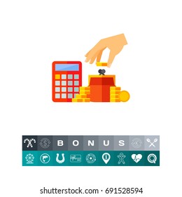 Saving money concept icon