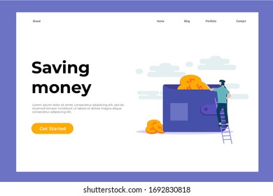 Saving money concept illustration concept for web landing page template, banner, and presentation