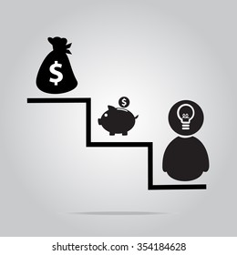 Saving money concept, vector illustration