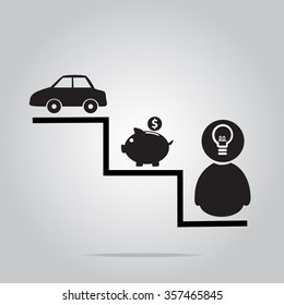 Saving money concept, vector illustration