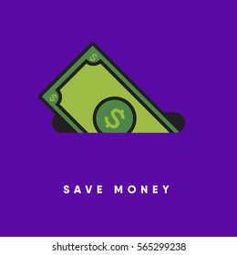 Saving money concept. Vector illustration.