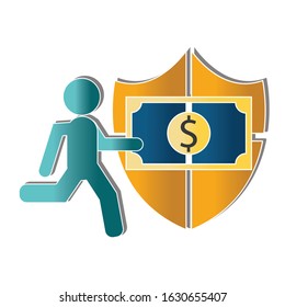 Saving money concept.Creative idea design. Flat vector illustration for template, brochure or presentation.