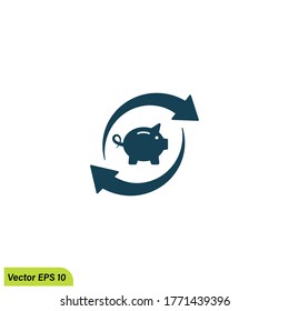 saving money continuously icon illustration vector eps 10 logo template