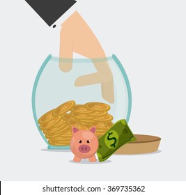 Saving money design 