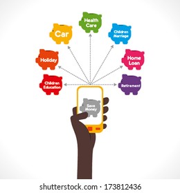 saving money for future planning concept vector