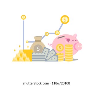 Saving money for the future and stability of life. Financial freedom start with savings.