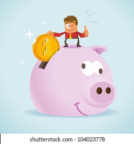 Saving Money for Future. Vector illustration