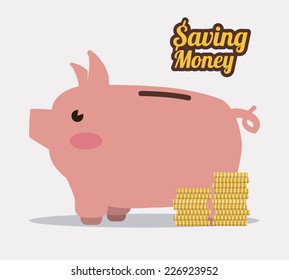 saving money graphic design , vector illustration