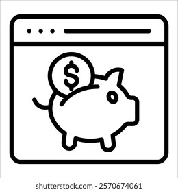 Saving Money Icon Element For Design