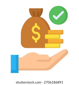Ilustración vectorial de diseño plano de icono de ahorro de dinero