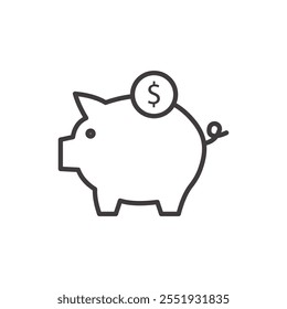 Saving Money Icon isolated on white background. Vector icon.