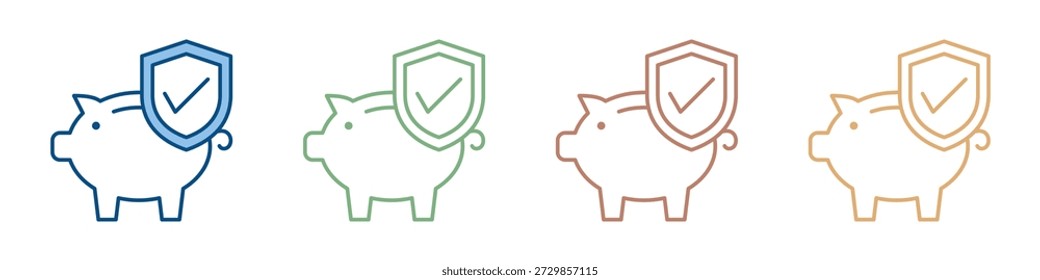 Ahorro de dinero Icon Set Colección de estilo múltiple