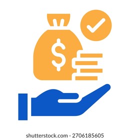 Icono de ahorro de dinero Ilustración vectorial de diseño de color sólido