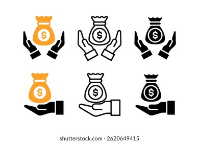 Icono de ahorro de dinero estilo sólido. Icono de finanzas colección de Vector de estilo sólido