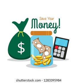 Saving Money Illustration Background Poster