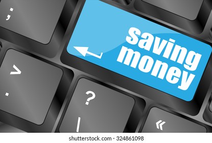 saving money for investment concept with a button on computer keyboard, vector illustration