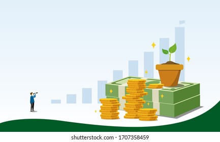 Saving money to investment concept design vector illustration