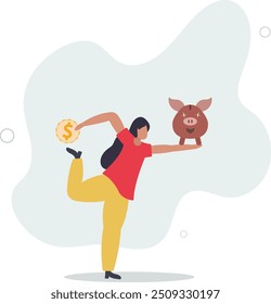 Saving money, investment or financial profit, earning growth, save money for future or wealth and deposit concept.flat design with people.