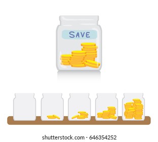 Saving Money In The Jar Bank Vector