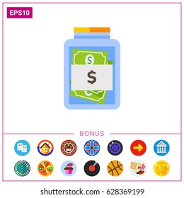 Saving Money Jar Icon