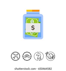 Saving Money Jar Icon