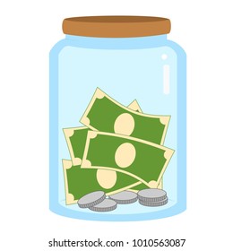 Saving money jar vector