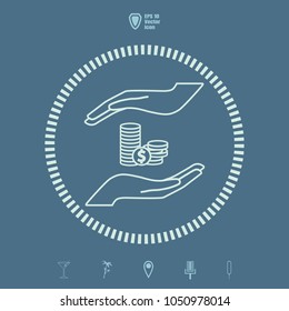 saving money  line vector  icon. Flat design style.