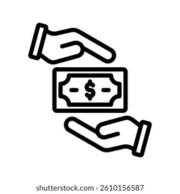 Saving Money Line Vector Illustration On White Background.
