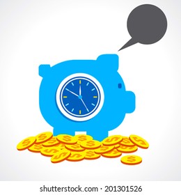 saving money for long time with message bubble concept vector