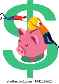 Saving Money. Modern Flat Design Illustartion