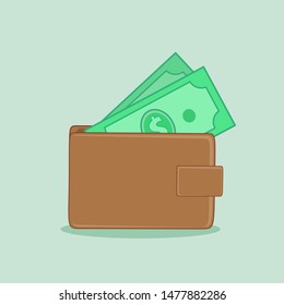 Saving  Money on Blue Background