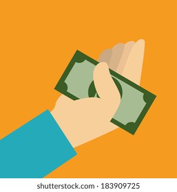 Saving money over yellow background, vector illustration