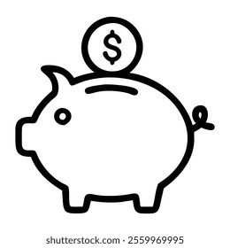 Saving Money with Piggy Bank Icon

