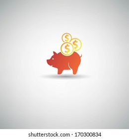 Saving money symbol,vector