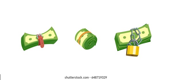 Saving money. Tight budget. Vector graphics