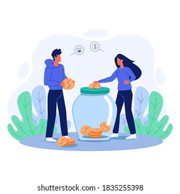 Salvar la ilustración del concepto de vector de dinero