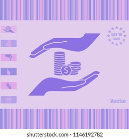 saving money vector  icon. Flat design style.